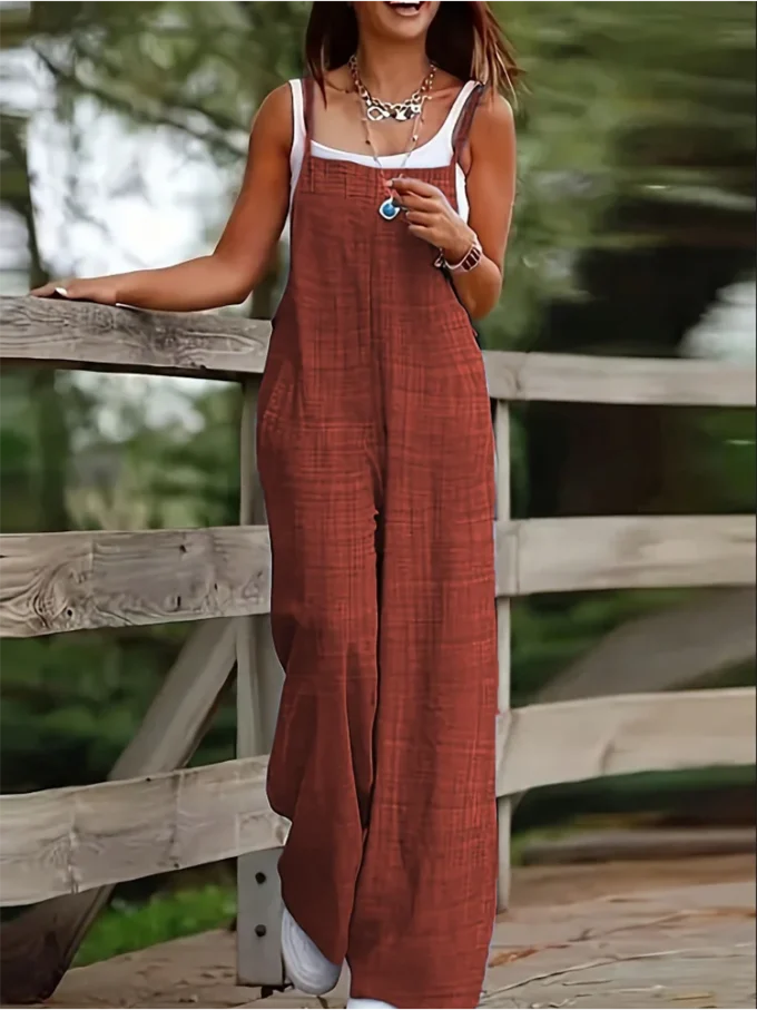 Loose Jumpsuit Women's Casual Solid Color Vest Overalls Summer Trend Jumpsuit