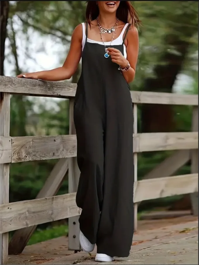 Loose Jumpsuit Women's Casual Solid Color Vest Overalls Summer Trend Jumpsuit