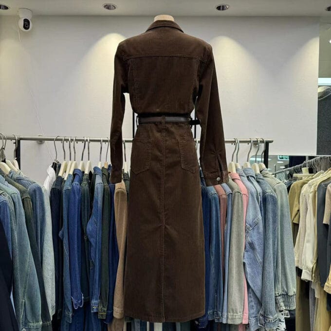 women's corduroy long dress